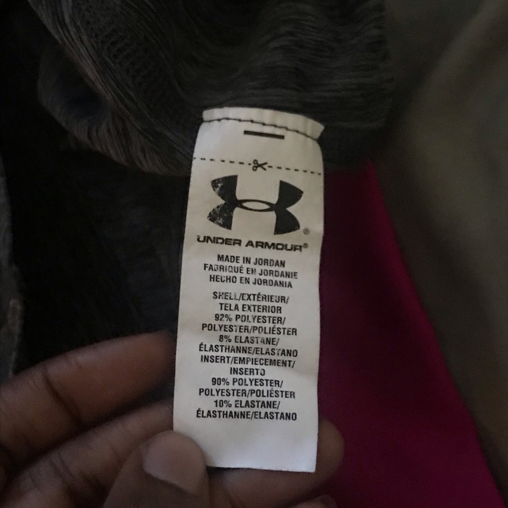 Under Armour HeatGear Gray Blue Pink Long Slv Top - Picture 8 of 8